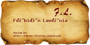Fábián Lavínia névjegykártya